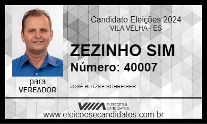 Candidato ZEZINHO SIM 2024 - VILA VELHA - Eleições