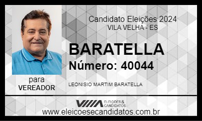 Candidato BARATELLA 2024 - VILA VELHA - Eleições