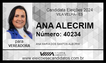 Candidato ANA ALECRIM 2024 - VILA VELHA - Eleições