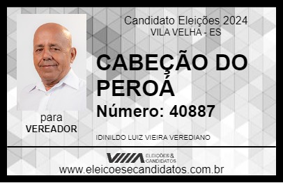 Candidato CABEÇÃO DO PEROÁ 2024 - VILA VELHA - Eleições