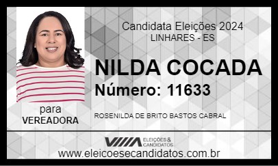 Candidato NILDA COCADA 2024 - LINHARES - Eleições