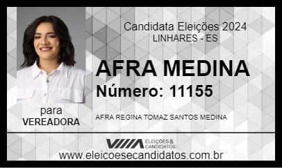 Candidato AFRA MEDINA 2024 - LINHARES - Eleições