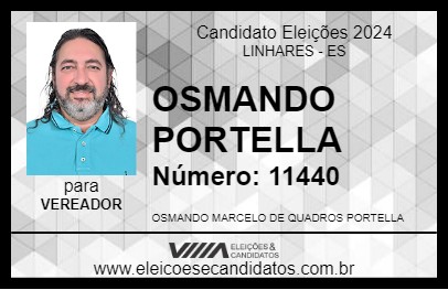 Candidato OSMANDO PORTELLA 2024 - LINHARES - Eleições