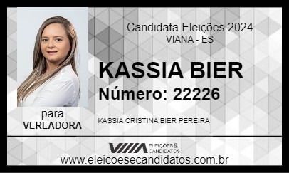 Candidato KASSIA BIER 2024 - VIANA - Eleições