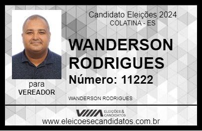 Candidato WANDERSON RODRIGUES 2024 - COLATINA - Eleições