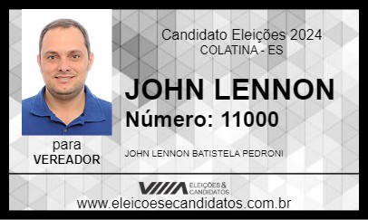 Candidato JOHN LENNON 2024 - COLATINA - Eleições