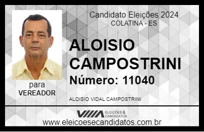 Candidato ALOISIO CAMPOSTRINI 2024 - COLATINA - Eleições