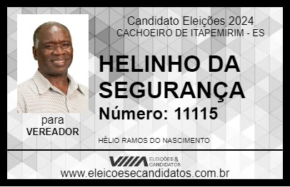 Candidato HELINHO DA SEGURANÇA 2024 - CACHOEIRO DE ITAPEMIRIM - Eleições