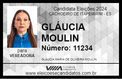 Candidato GLÁUCIA MOULIN 2024 - CACHOEIRO DE ITAPEMIRIM - Eleições