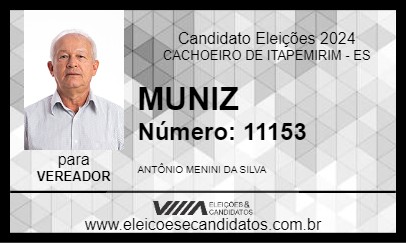 Candidato MUNIZ 2024 - CACHOEIRO DE ITAPEMIRIM - Eleições