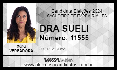 Candidato DRA SUELI 2024 - CACHOEIRO DE ITAPEMIRIM - Eleições