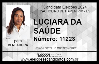 Candidato LUCIARA DA SAÚDE 2024 - CACHOEIRO DE ITAPEMIRIM - Eleições