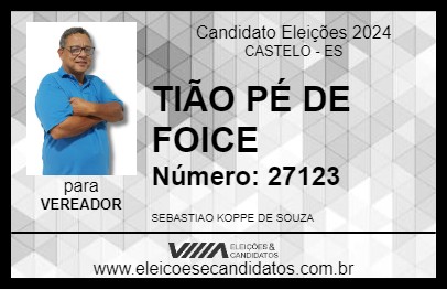 Candidato TIÃO PÉ DE FOICE 2024 - CASTELO - Eleições