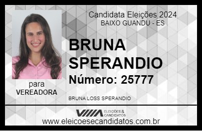 Candidato BRUNA SPERANDIO 2024 - BAIXO GUANDU - Eleições