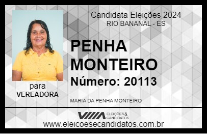 Candidato PENHA MONTEIRO 2024 - RIO BANANAL - Eleições