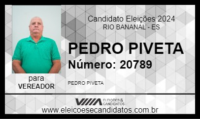 Candidato PEDRO PIVETA 2024 - RIO BANANAL - Eleições