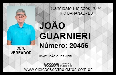 Candidato JOÃO GUARNIERI 2024 - RIO BANANAL - Eleições