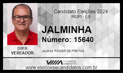 Candidato JALMINHA 2024 - IRUPI - Eleições