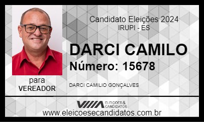 Candidato DARCI CAMILO 2024 - IRUPI - Eleições