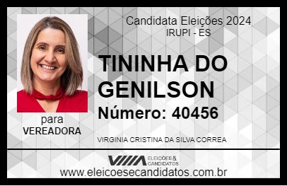 Candidato TININHA DO GENILSON 2024 - IRUPI - Eleições