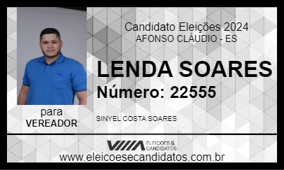 Candidato LENDA SOARES 2024 - AFONSO CLÁUDIO - Eleições