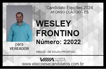 Candidato WESLEY FRONTINO 2024 - AFONSO CLÁUDIO - Eleições