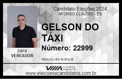 Candidato GELSON DO TÁXI 2024 - AFONSO CLÁUDIO - Eleições