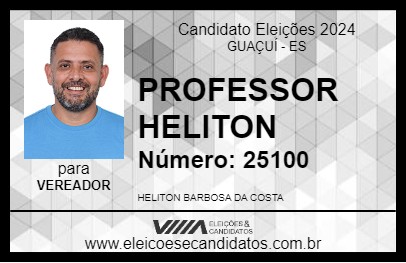 Candidato PROFESSOR HELITON 2024 - GUAÇUÍ - Eleições