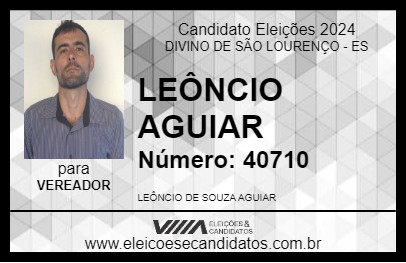 Candidato LEÔNCIO AGUIAR 2024 - DIVINO DE SÃO LOURENÇO - Eleições