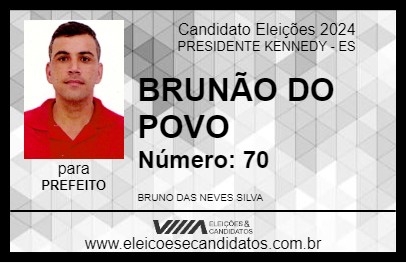 Candidato BRUNÃO DO POVO 2024 - PRESIDENTE KENNEDY - Eleições