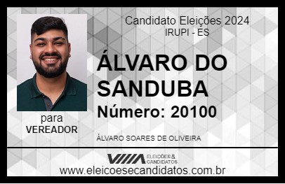 Candidato ÁLVARO DO SANDUBA 2024 - IRUPI - Eleições