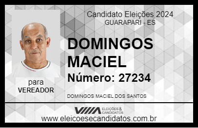 Candidato DOMINGOS MACIEL 2024 - GUARAPARI - Eleições