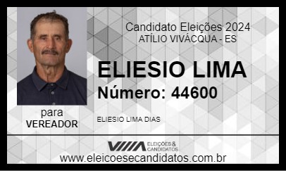 Candidato ELIESIO LIMA 2024 - ATÍLIO VIVÁCQUA - Eleições