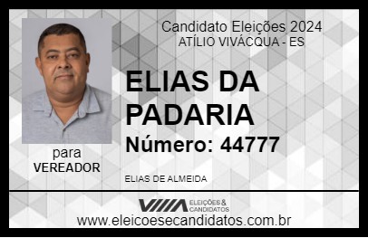 Candidato ELIAS DA PADARIA 2024 - ATÍLIO VIVÁCQUA - Eleições