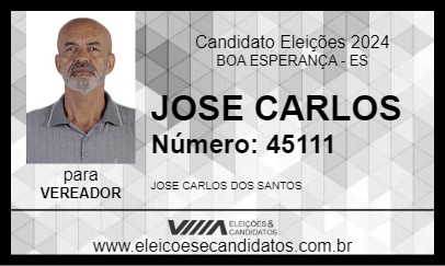 Candidato JOSE CARLOS 2024 - BOA ESPERANÇA - Eleições