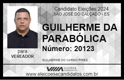 Candidato GUILHERME DA PARABÓLICA 2024 - SÃO JOSÉ DO CALÇADO - Eleições