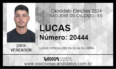 Candidato LUCAS 2024 - SÃO JOSÉ DO CALÇADO - Eleições