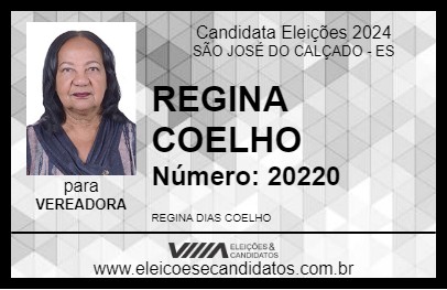 Candidato REGINA COELHO 2024 - SÃO JOSÉ DO CALÇADO - Eleições