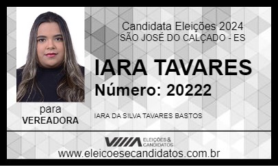 Candidato IARA TAVARES 2024 - SÃO JOSÉ DO CALÇADO - Eleições