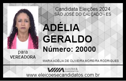 Candidato ADÉLIA GERALDO 2024 - SÃO JOSÉ DO CALÇADO - Eleições