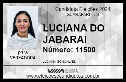 Candidato LUCIANA DO JABARAI 2024 - GUARAPARI - Eleições