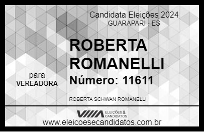 Candidato ROBERTA ROMANELLI 2024 - GUARAPARI - Eleições