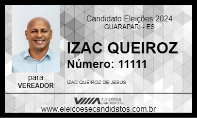 Candidato IZAC QUEIROZ 2024 - GUARAPARI - Eleições