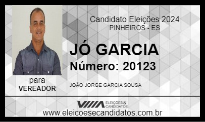 Candidato JÓ GARCIA 2024 - PINHEIROS - Eleições