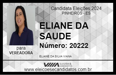 Candidato ELIANE DA SAUDE 2024 - PINHEIROS - Eleições