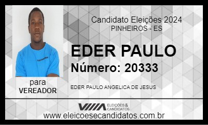 Candidato EDER PAULO 2024 - PINHEIROS - Eleições