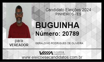 Candidato BUGUINHA 2024 - PINHEIROS - Eleições