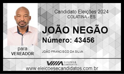 Candidato JOÃO NEGÃO 2024 - COLATINA - Eleições