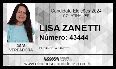 Candidato LISA ZANETTI 2024 - COLATINA - Eleições