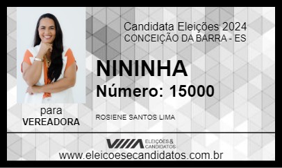 Candidato NININHA 2024 - CONCEIÇÃO DA BARRA - Eleições